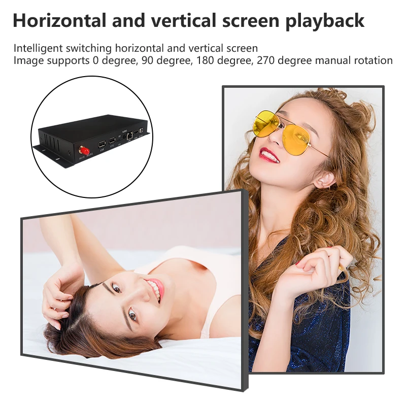 Splicing playback box  point-to-point resolution player, Android 7.1 hdimi4k output combination, horizontal and vertical screens