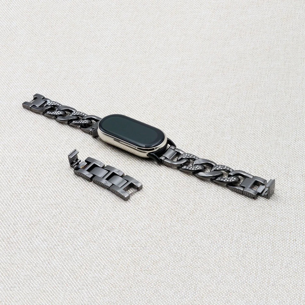 Bling Chain Strap for Xiaomi Smart Band 9/ Mi Band 8 Bracelet Wristband for Women Watchband Adjustable Armband Replacement