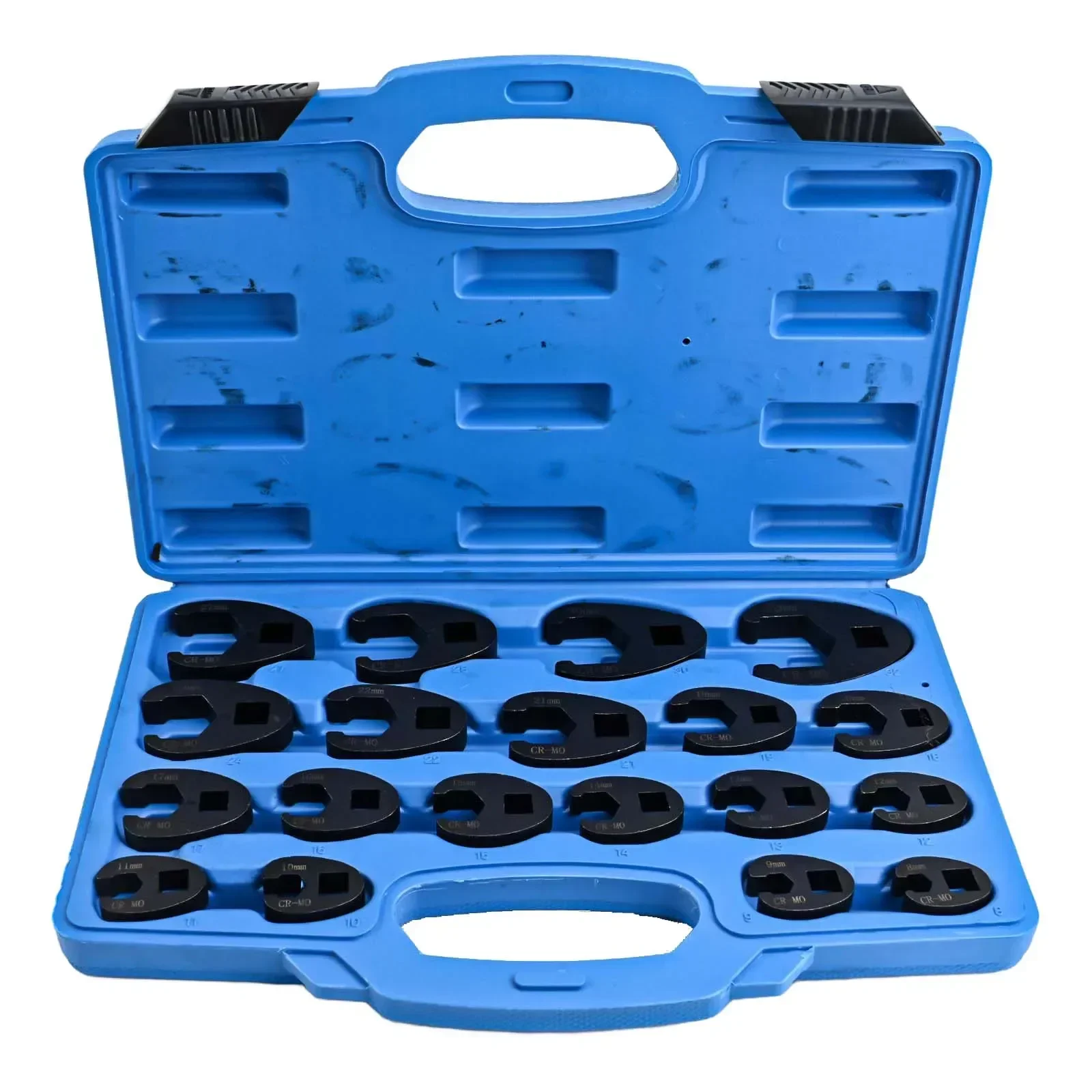 19pcs Metric Tool 8 To 32 Mm Flare Nut Wrench Set 3/8'' And 1/2'' Drive  Flare Metric Crowfoot Flare Nut Wrenches 8-24mm