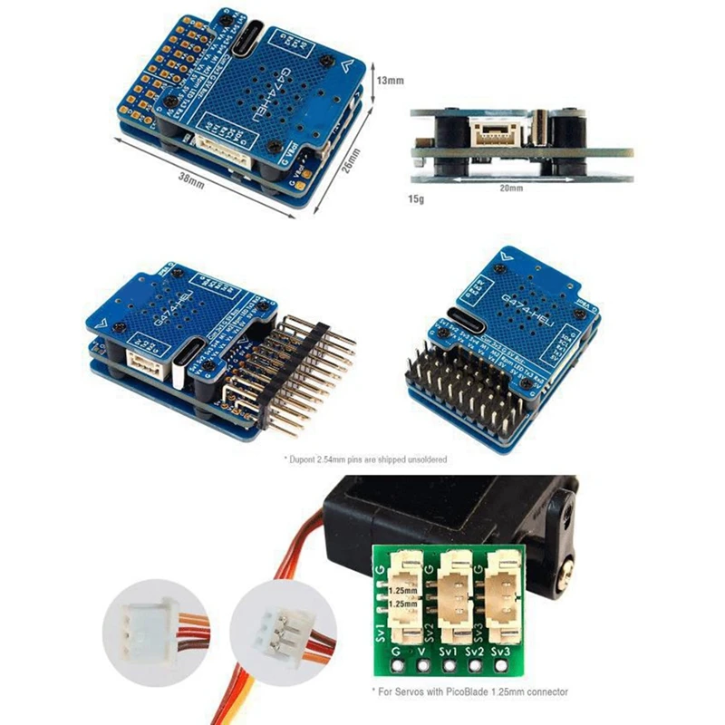 Daily G474-HELI Контроллер полета RC Вертолет Бесфлайбарный контроллер STM32G474 ICM42688P SPL06L 2X прошивка BEC Rotorflight