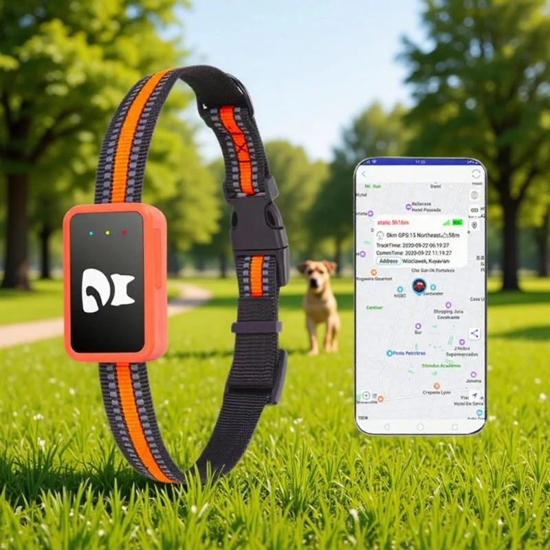 

4G Pet GPS Tracker Collar Waterproof Dog Cat Locator with Health Monitor,Geo-Fence,Cold Resistant For iOS Android