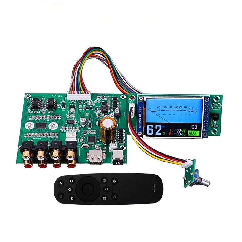 Hifi Sound Audio Preamplifier Board Bluetooth 5.3 USB Player PCM5102 Independent Decoding with 2.4inch TFT Screen Preamp Module