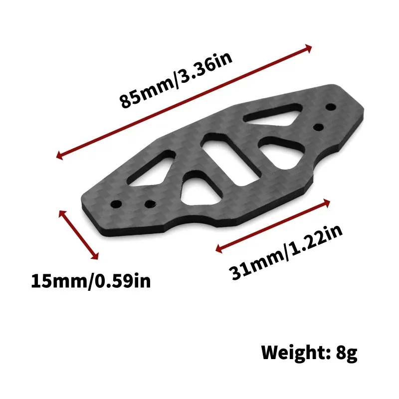 

5pcs Carbon Fiber Shock Tower Battery Plate Second Floor Board Bumper Plate for Tamiya TT02 TT-02 1/10 RC Car Upgrade Parts