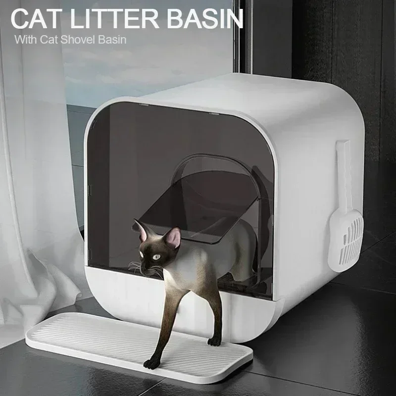 Cat Toilet Cat Litter Basin Drawer Type with Cat Shovel Basin Fully Enclosed Villa Type  Litter Basin  Cleaning Supplies