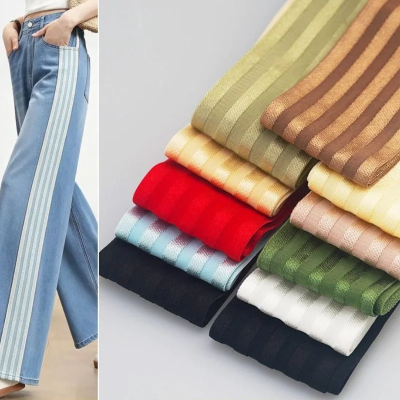 5Cm thin widened side strip Five rows of light silk elastic band Elastic thin skirt pants Wide side