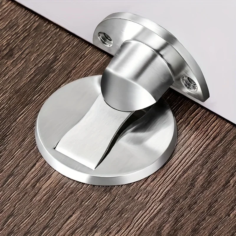 1 PCS Punch Free Invisible Door Stop Strong Magnetic Household Bedroom Bathroom Anti Collision Mute Floor Selflocking Stopper image 4