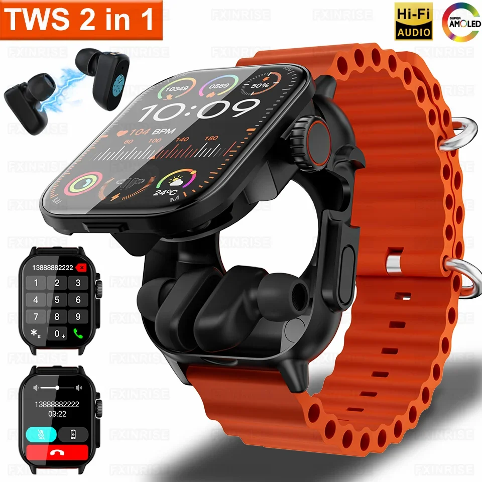 

2-in-1 smartwatch GT8 full screen touch Bluetooth with headphones smartwatch heart rate and blood pressure monitor sports watch