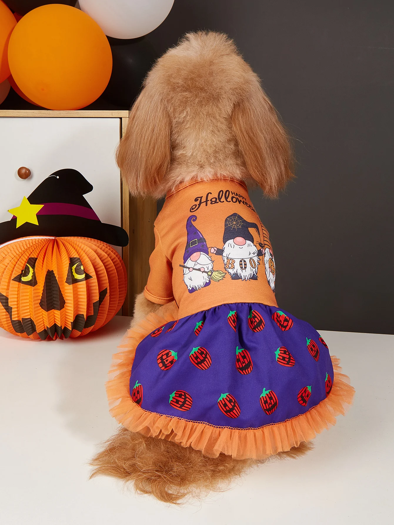 Halloween Dog Dress Gnomes Dog  Tutu Dresses for Small Dogs Cat Cosplay Costumes