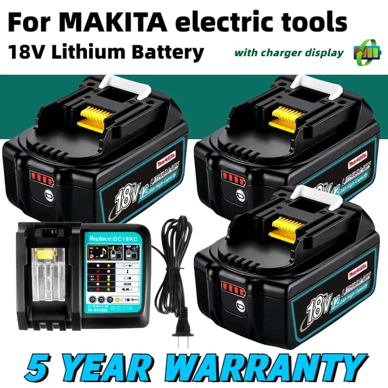 

Original for Makita 18v 12.0Ah battery,for Makita 18V5Ah tools drill BL1850b BL1850 bl1860 bl 1860 bl1830 bl1815 bl1840 LXT400