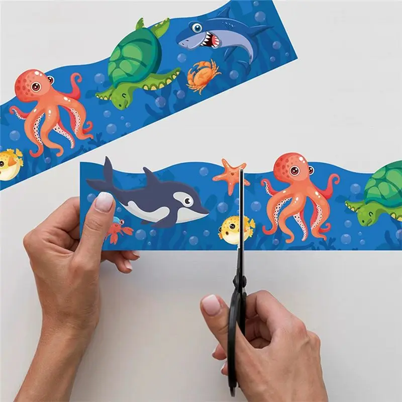 BHBL 1 Roll Borders Stickers, Ocean Animal Board Borders, for Decorate Bulletin Boards,Walls,Desks,Window,Doors 65.6Ft