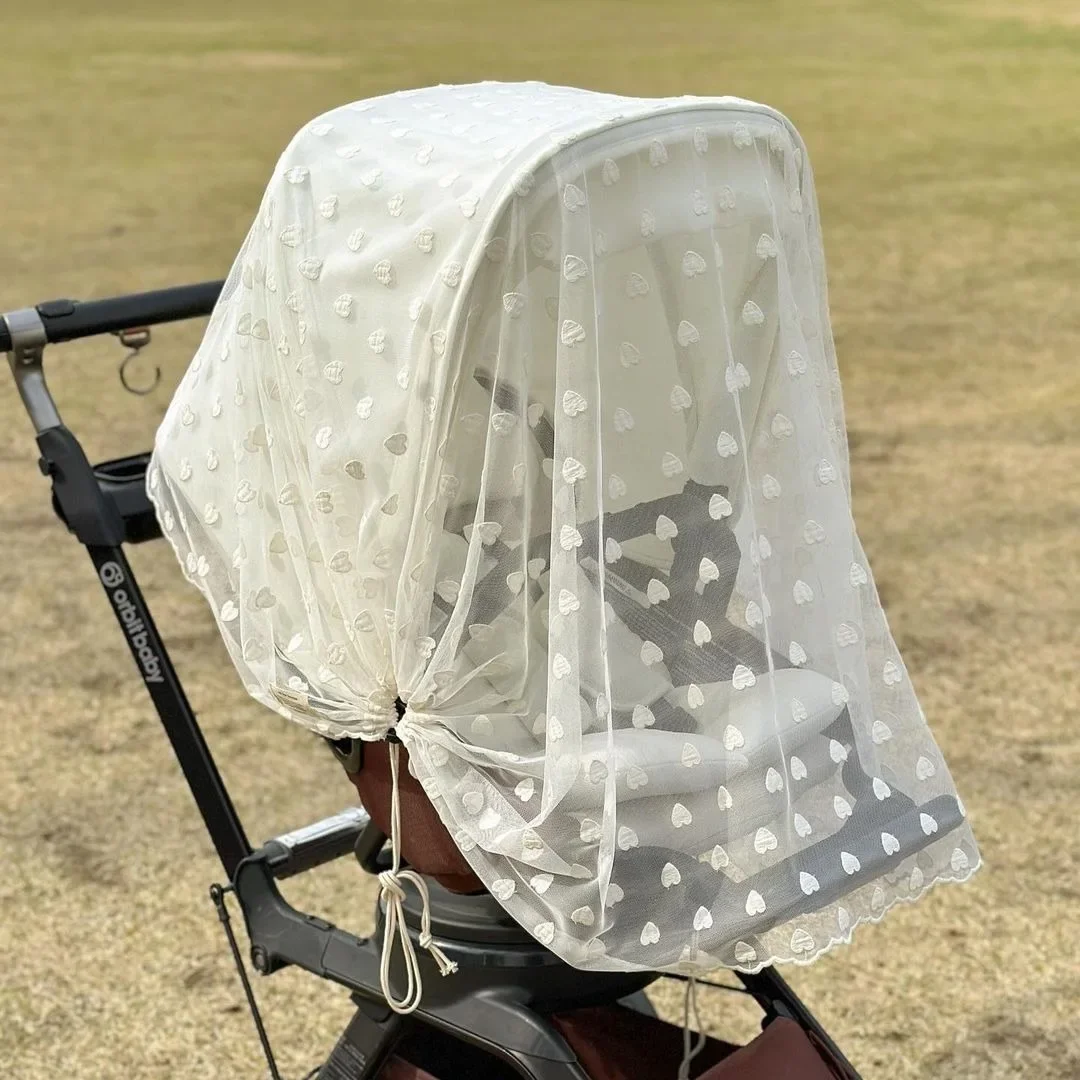 

ins children's stroller mosquito net cute love stroller ventilated mosquito net simple and easy to store