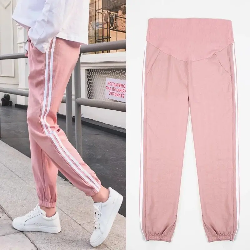 maternity clothes  pregnancy  Pants Summer Outer Wear Thin Loose Sports Nine-point Pants Fashion Casual  womens Chiffon Pants