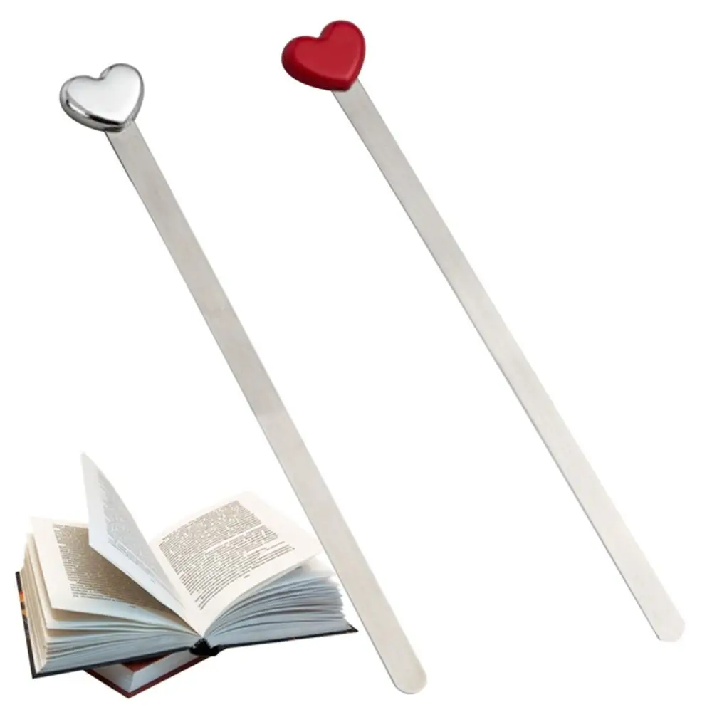 High Quality Metal Reading Assistant Love Heart Book Support Couple Bookmark Pagination Mark Book Clip Bookmark