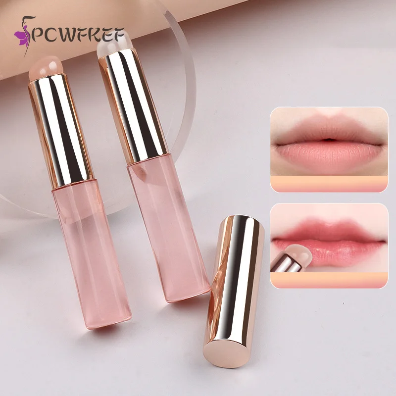 

Silicone Lip Brush With Cover Angled Concealer Makeup Tool Portable Round Head Like Fingertips Q Soft Lipstick Brush