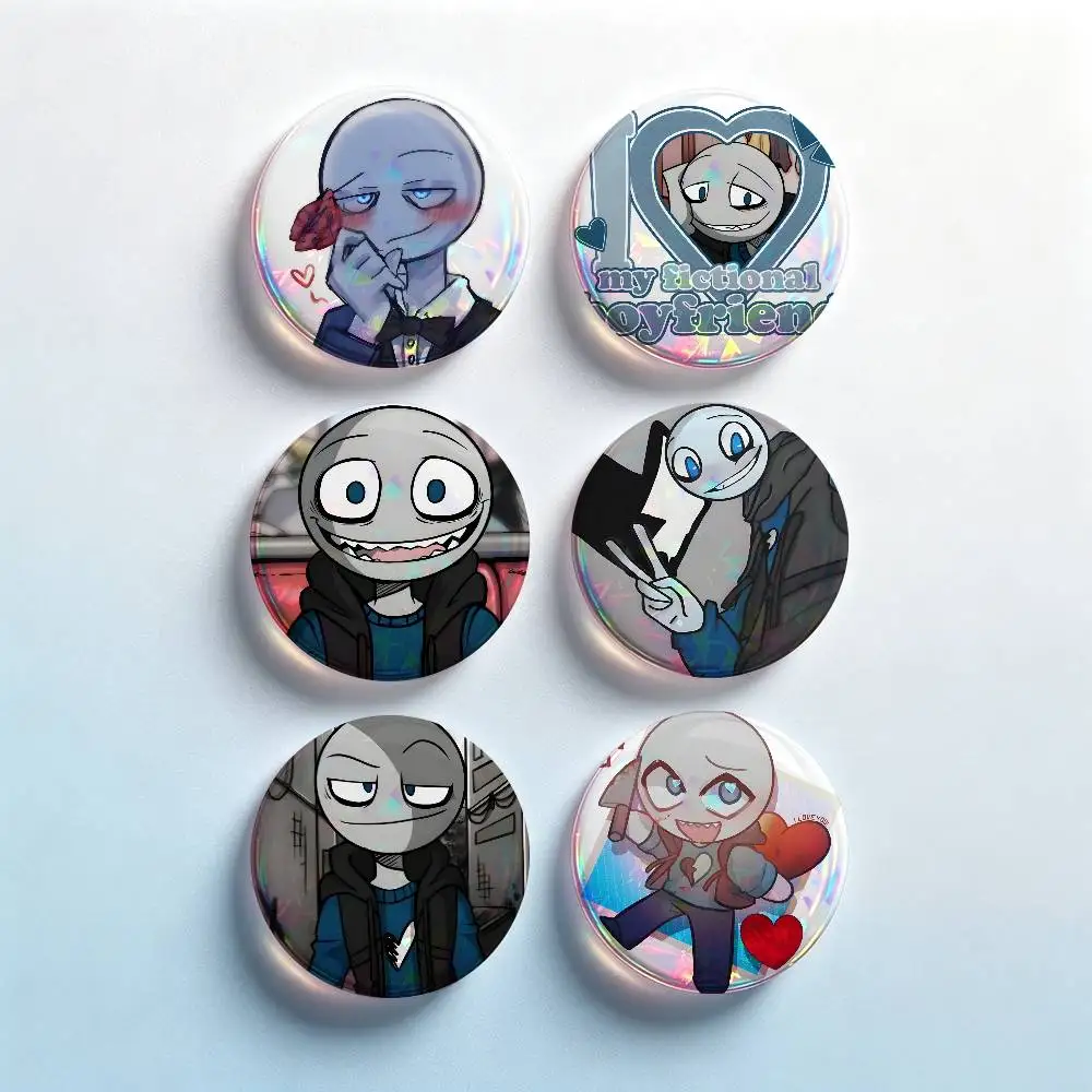 Game-e Your Boyfriend Peter 2 Pieces Badge Set Icons Badges Creative Meme Figure Round Tinplate Brooch Bag Clothes Accessories