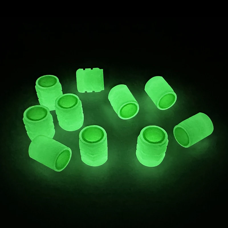 4-20PCS Luminous Car Tire Valve Cap Fluorescent Night Glowing Decor Motorcycle Bike Wheel Nozzle Dustproof Tyre Valve Stem Caps