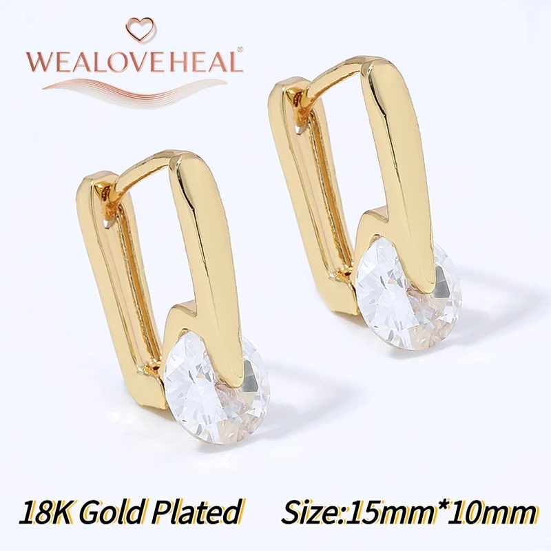 Damen-Ohrringe aus 18K vergoldetem Messing mit CZ-Stein, V-förmige Huggie-Ohrringe, geometrisch, minimalistisch, für den täglichen Gebrauch, Valentinstagsgeschenk, Schmuck. – Detail 39