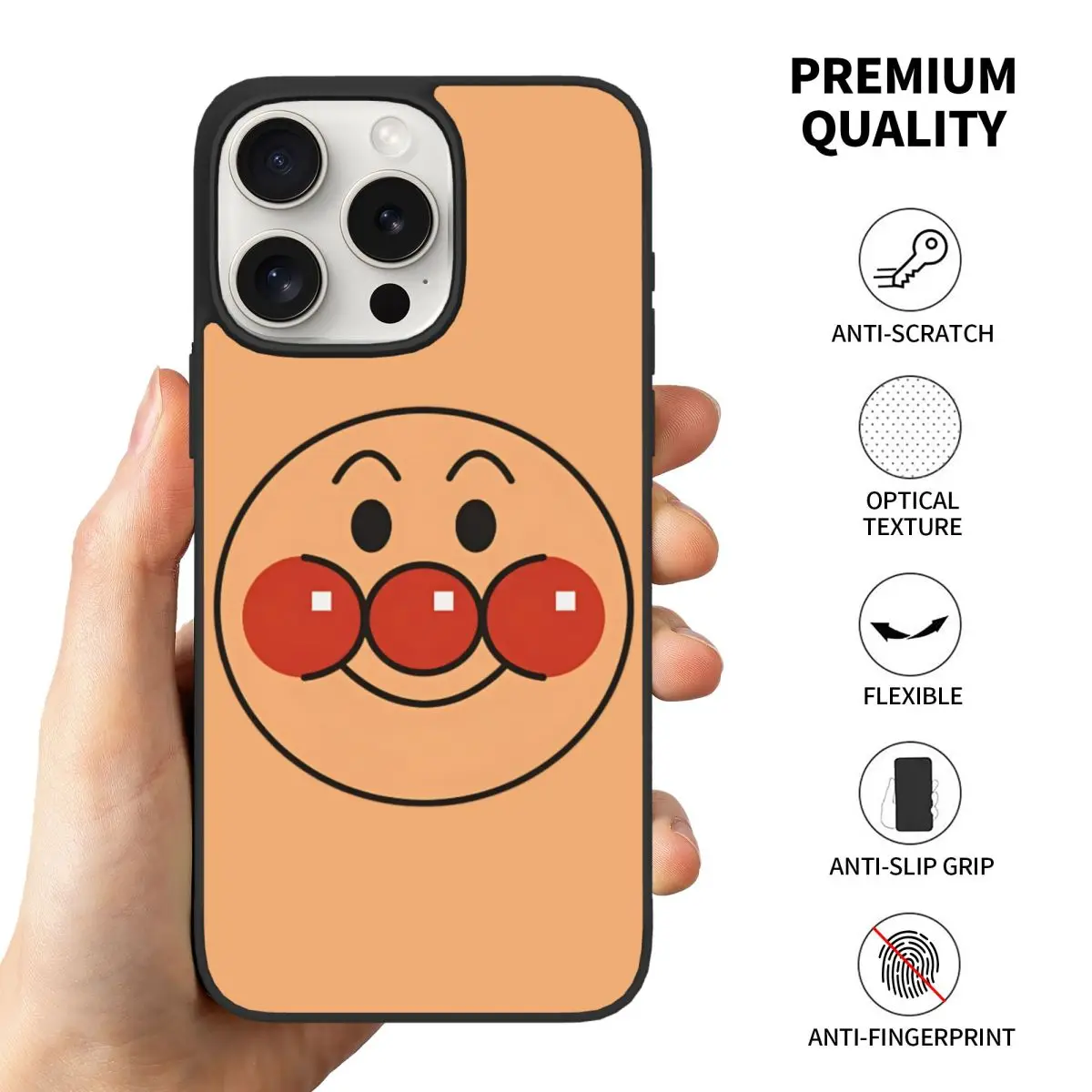Забавный чехол для телефона Anpanmand с рисунком аниме для iPhone 15 Pro Max, полная защита, задняя крышка из ТПУ