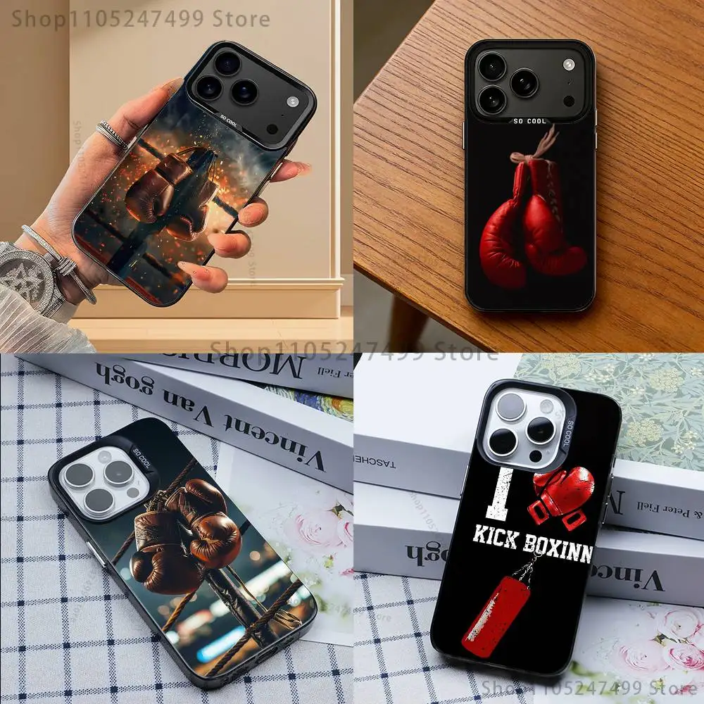 

Boxing Gloves Exercise Phone Case For iPhone 17,16,15,14,13,12,11,Pro,Max,Plus,E,Air,Mini Black Tpu Cover