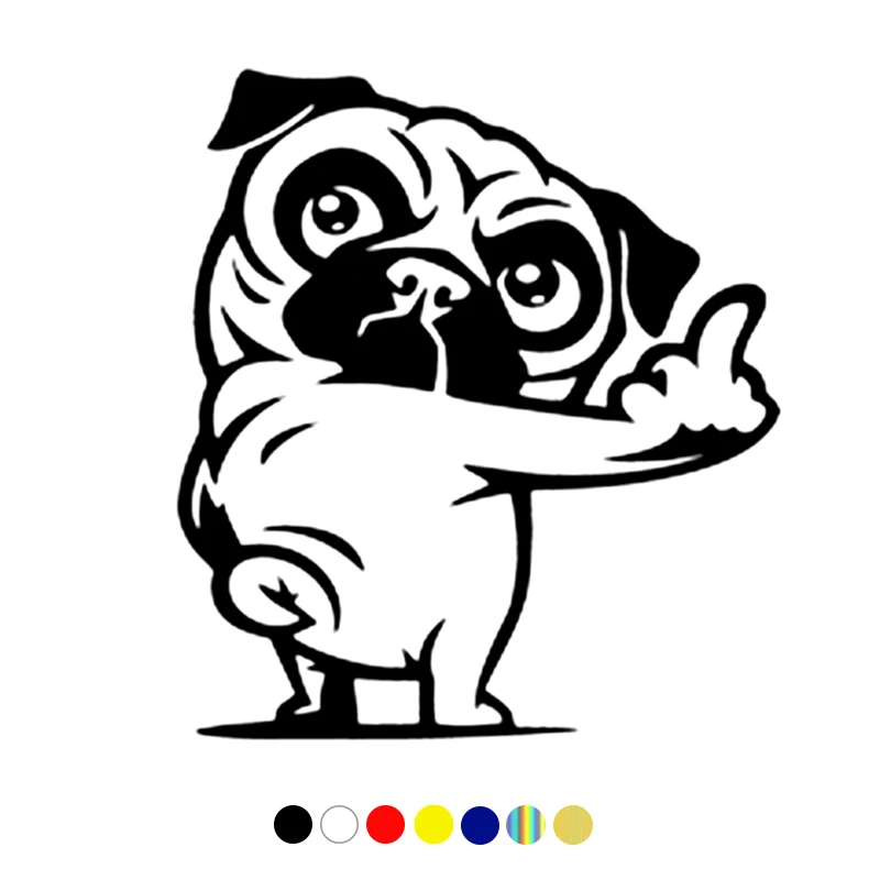 

15*16.7cm Insubstantial pug funny car sticker vinyl decal white/black for auto car stickers styling