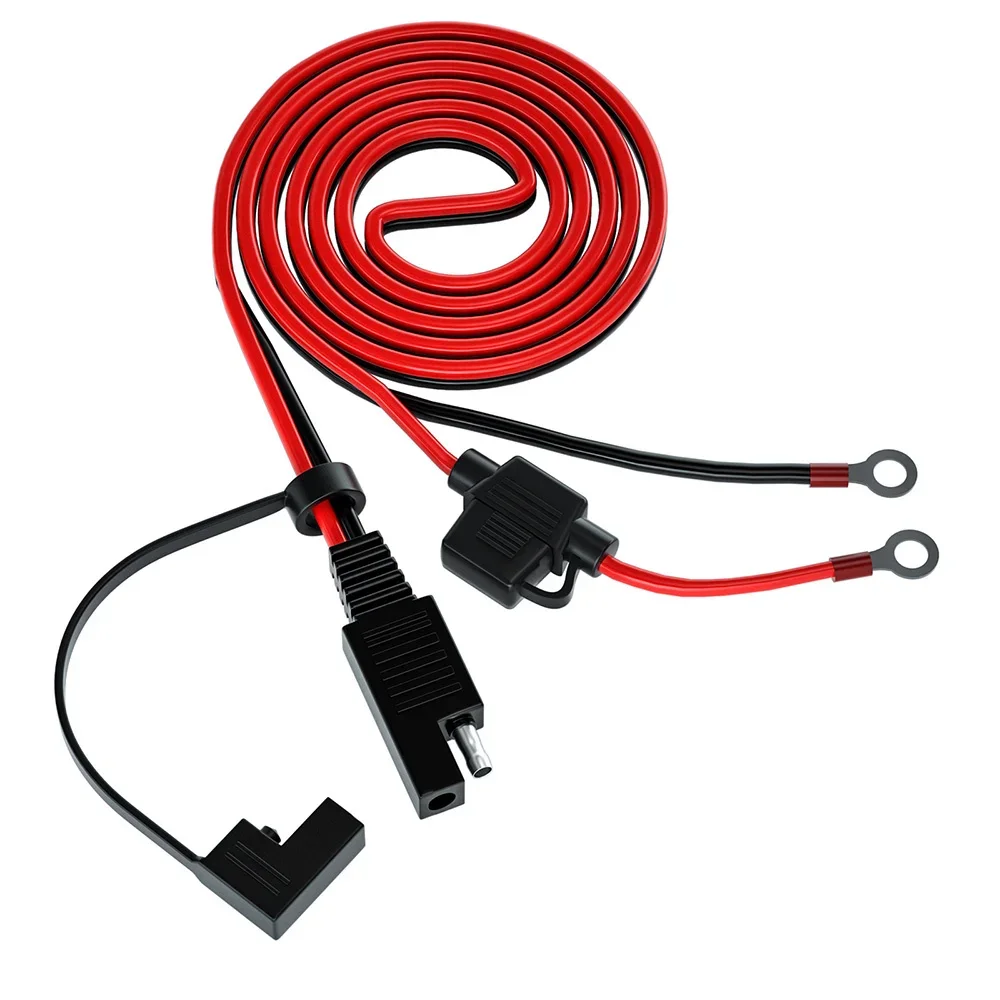 Waterproof OT Terminal Cable 1.4m Quick Disconnect Wire Harness Motorcycles Battery Charger SAE Connector Socket Cable with Fuse