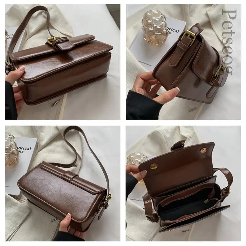 Retro Small Bag 2023 New Trendy Fashion Shoulder Underarm Bag Female Bag Autumn And Winter Vintage Messenger Small Square Bags