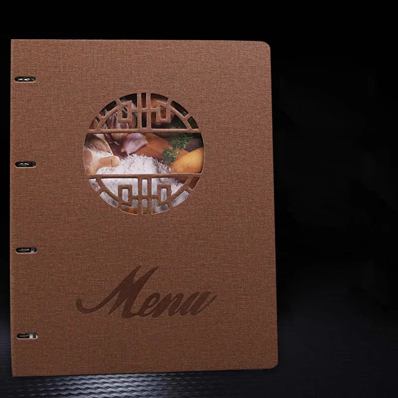 Menu Folder Price List Holder Book With 8-Pockets For Restaurant & Salon & Hotel