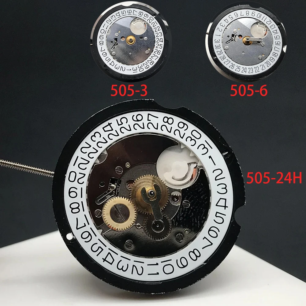 

SW Ronda 505-24H 505-3 Parts Watch Movement Quartz Movement 505-6 Watch Movement Replacement Quickset Datewheel Battery included