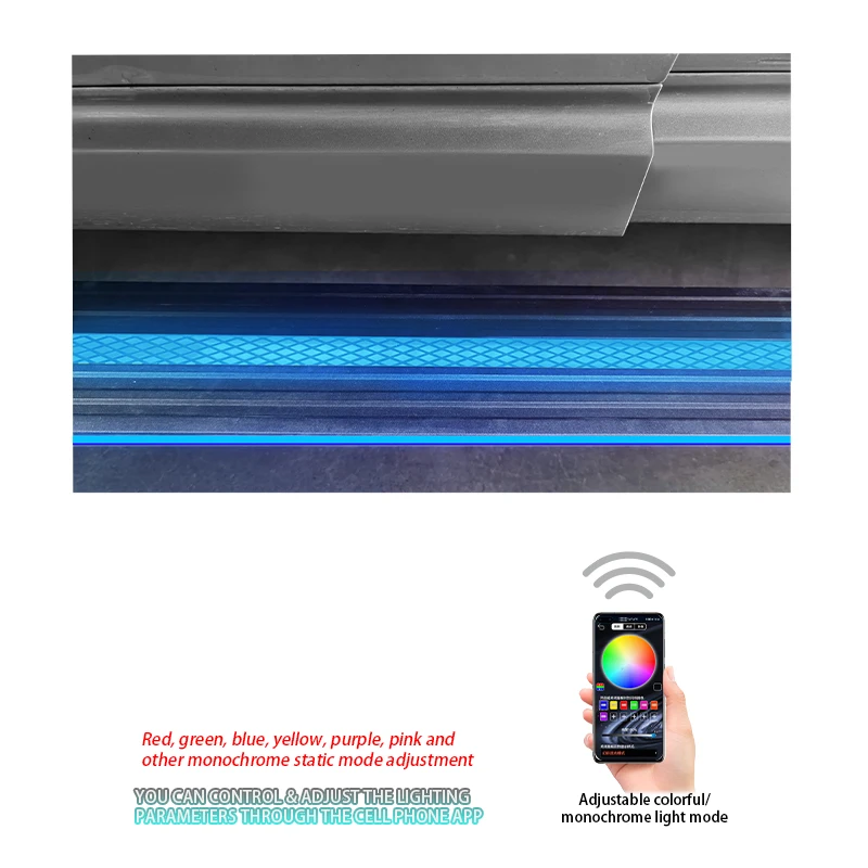 Mobile APP Remote Control With LED Lights Electric Side Step for hyundai Santa Fe Running Boards 2024 Footboard
