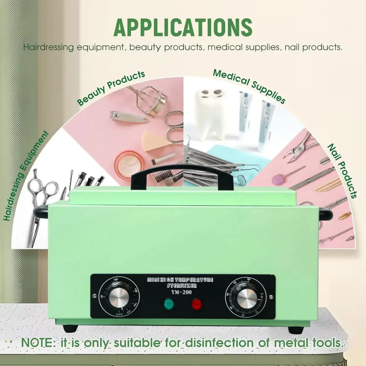 Esterilizador de alta temperatura para salão de beleza, cabeleireiro, manicure, tatuagem, unha ferramenta desinfecção gabinete, aquecedor de toalha esterilização