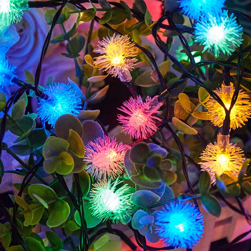 Natal Solar String Lights, Luzes de bola LED ao ar livre, Impermeável, Powered Pátio Luz, Decoração de festa de jardim, 028, 2023