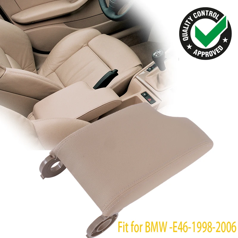Car Center Console Armrest Cover Fit For BMW 3 Series E46 1998-2006 Genuine Leather Storage Box Lid Cap Car Interior Accessories