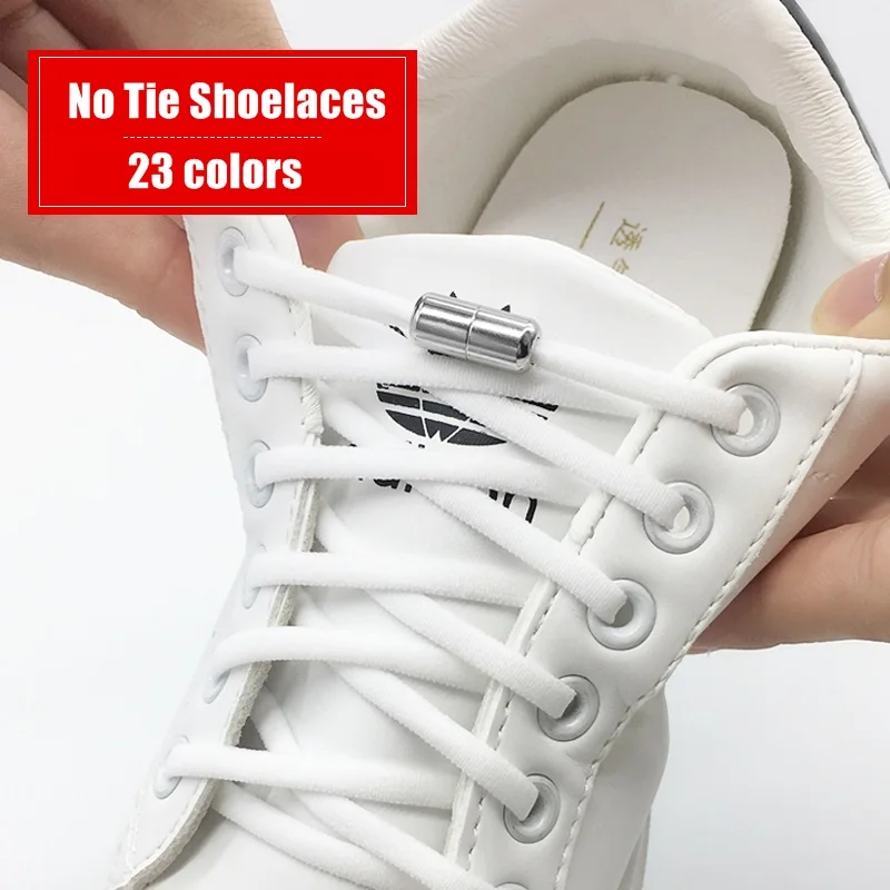 

Elastic No Tie Shoelaces Semicircle Shoe Laces For Kids and Adult Sneakers Shoelace Quick Lazy Metal Lock Laces Shoe Strings