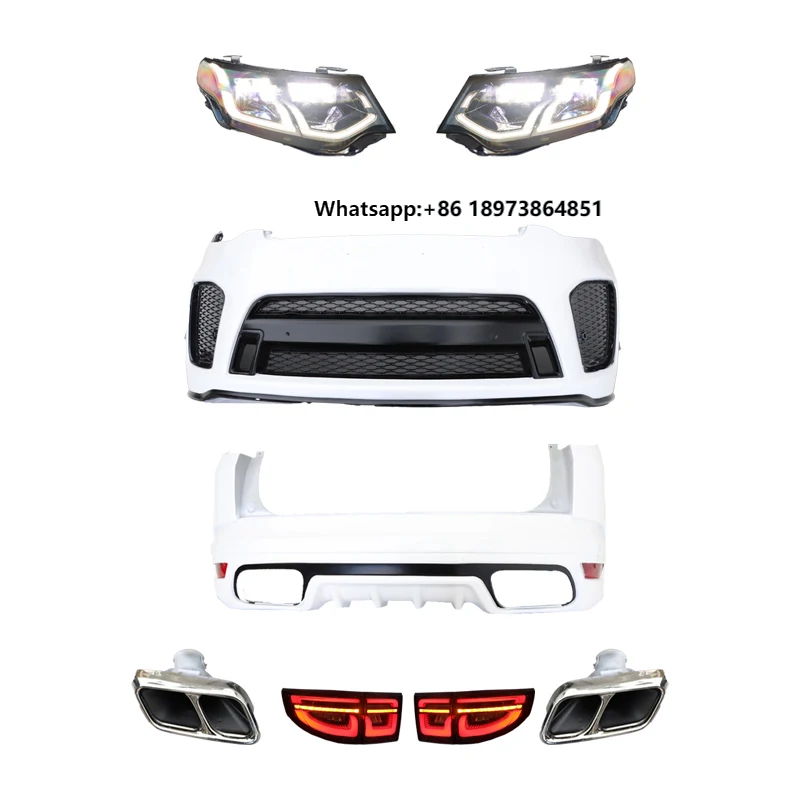 

For 2016-2019 Land Rover Discovery Sport Custom ABS Plastic Body Upgrade High Front Rear Bumper Kit Bull Bar New Auto Appearance