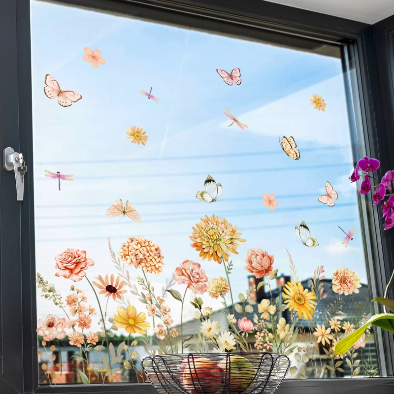 Butterfly Sunflower Sun Catcher Stickers Static Window Glass Suncatcher Decal Rainbow Living Room Bedroom Home Decoration view 6