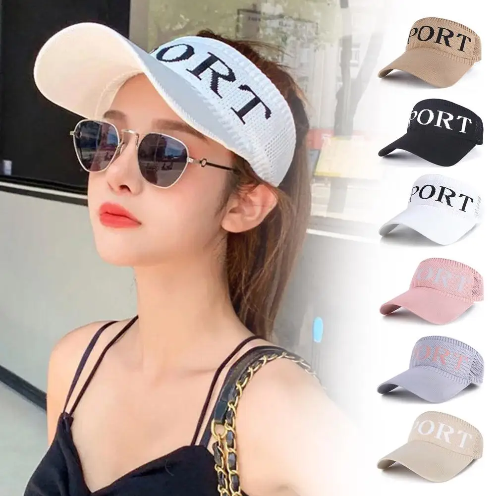 Letter Sunshade Hat Summer Sports Empty Hat Women Outdoor Sunshade Hat Cap Breathable Sunblock A Korean Without Fashion L2L5