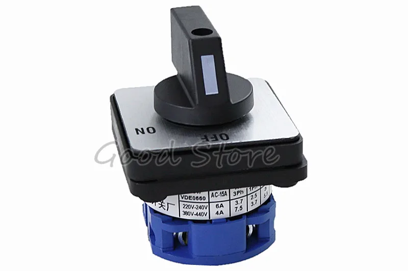 LW26-20/1 ON/OFF 2 position 2 Poles 4 terminals CA-10 440V Ui 660V 20A Rotary Cam Switch