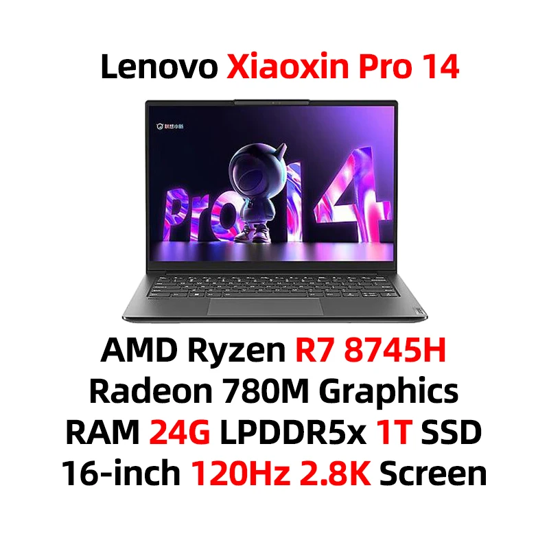 Lenovo laptop Xiaoxin Pro 14 Notebook Ryzen 7 8845H/8745H RAM 24GB