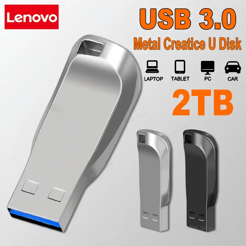 Lenovo Flash Drive 2TB USB 3.0 Mini High Speed Metal Pendrive 1TB Stick Portable Drive Waterproof Memoria Storage For Car Music