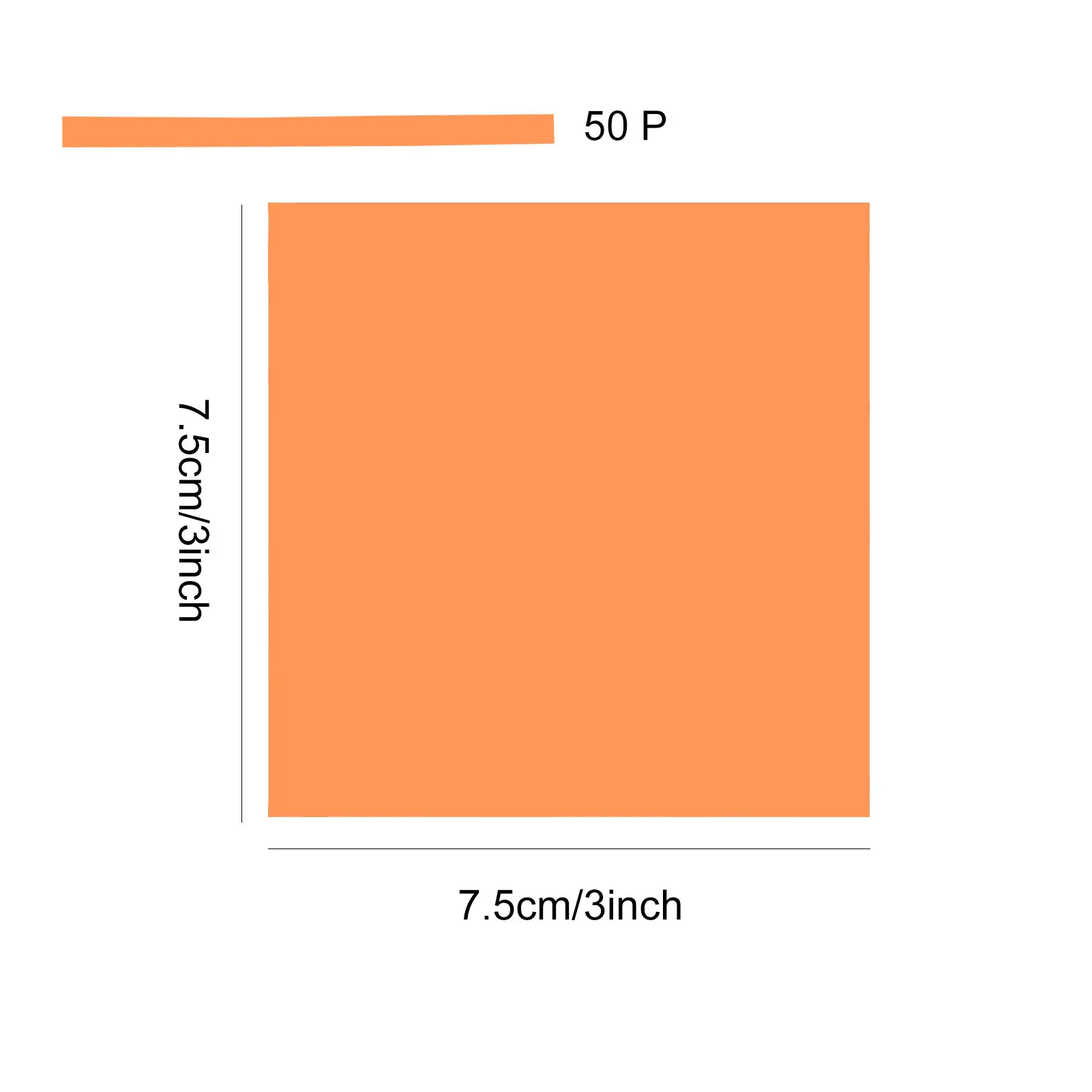 Bloc de notas adhesivas transparentes, autoadhesivo, impermeable, material escolar y de oficina, papelería, 50 unidades