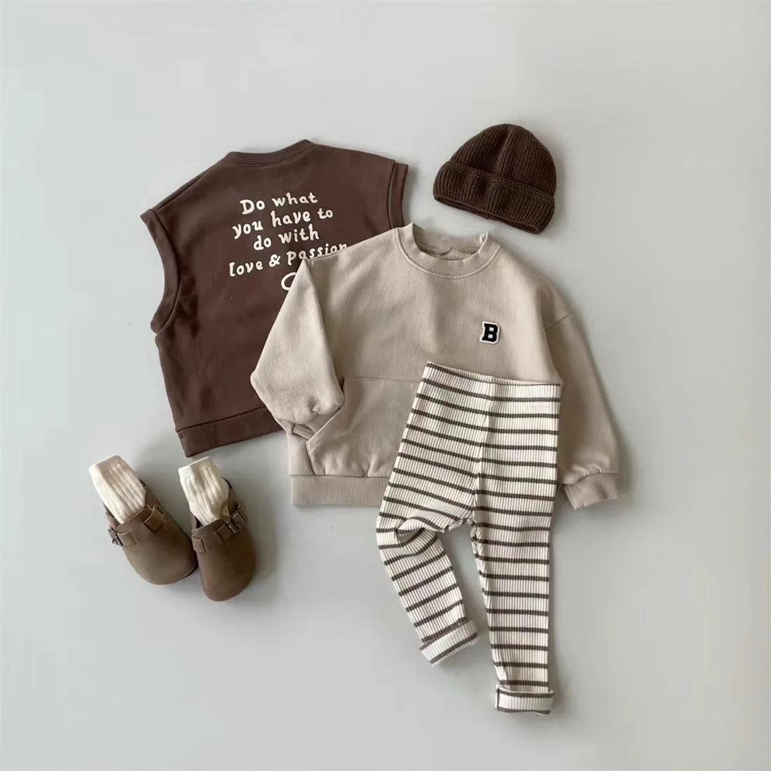 Toddler Boy Casual Letter Sweatshirts Autumn Simple Loose Comfortable Cotton Pullover Embroidery Pocket All-match Kid Tops