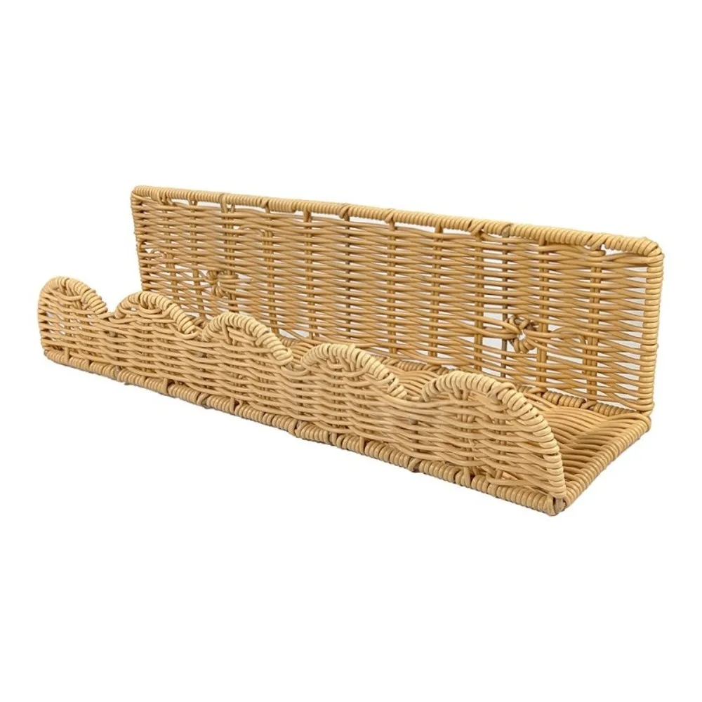 Wall Mounted Wicker Storage Rack Versatile Storage Function Storage Basket Display Function Magazine Display Rack