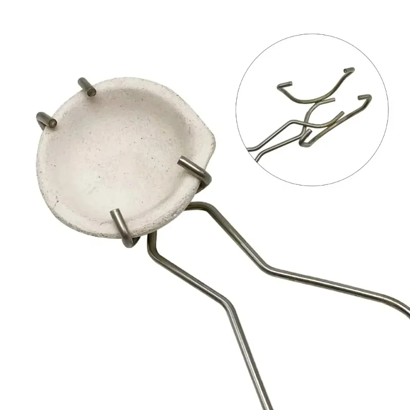 Stainless Steel Gold Melting Bowl Clamping Pliers - High Temperature Resistant Crucible Tongs for Melting Gold, Silver