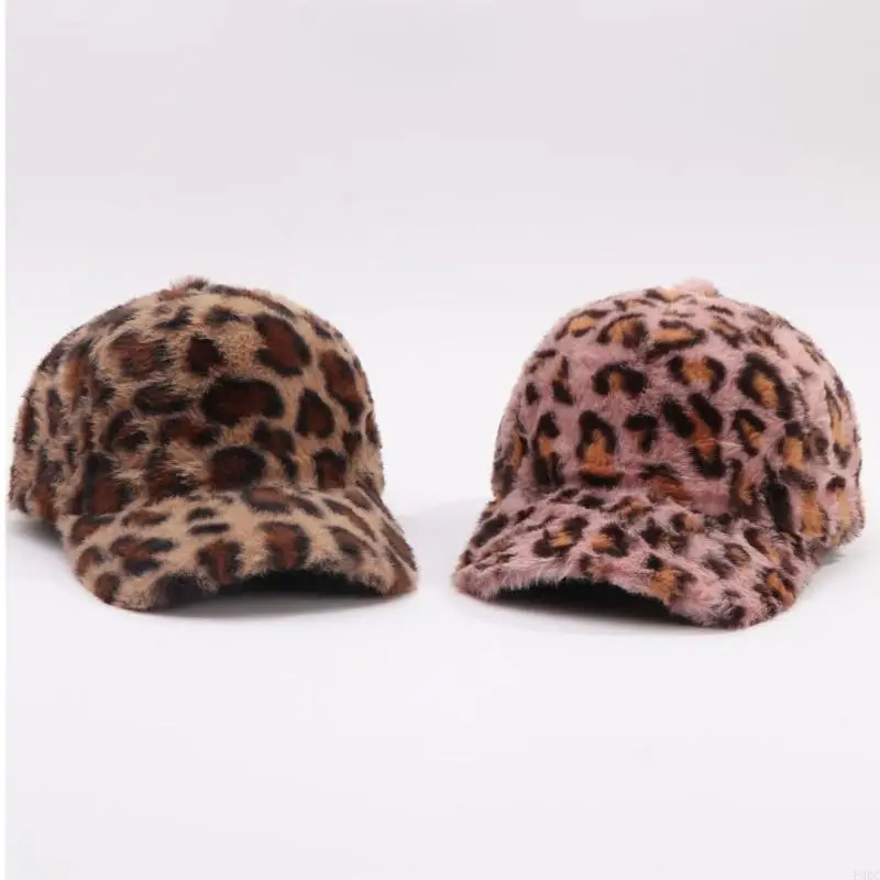 

F3KC Бейсболка с леопардовым узором из искусственного меха норки Толстая бейсболка для женщин и девочек Зимняя теплая активная