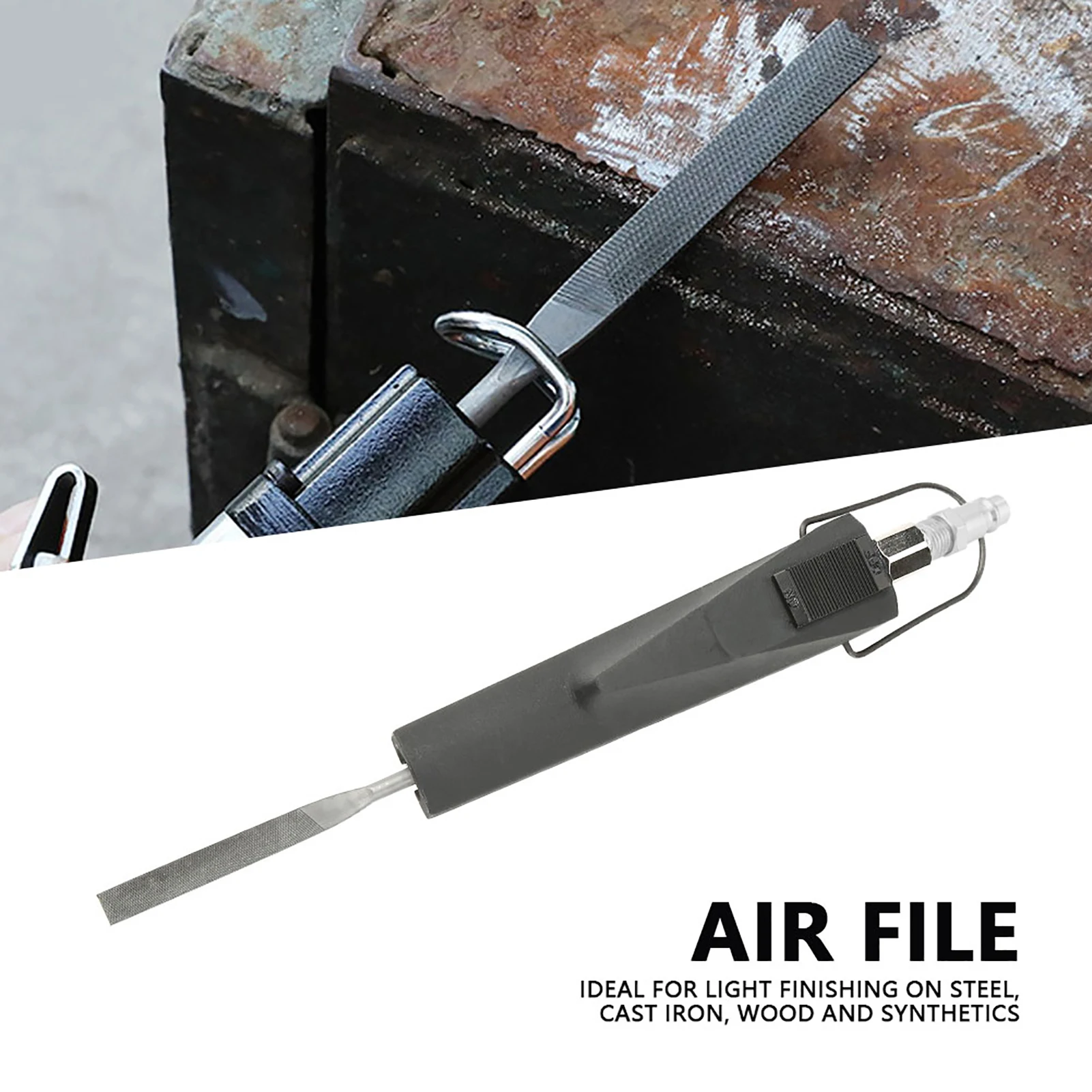 Air Powered File File Pneumatic Air Powered File Includes 1 Flat Cut 1 Half Round 1 Round & 1 Triangular File Pneumatic File