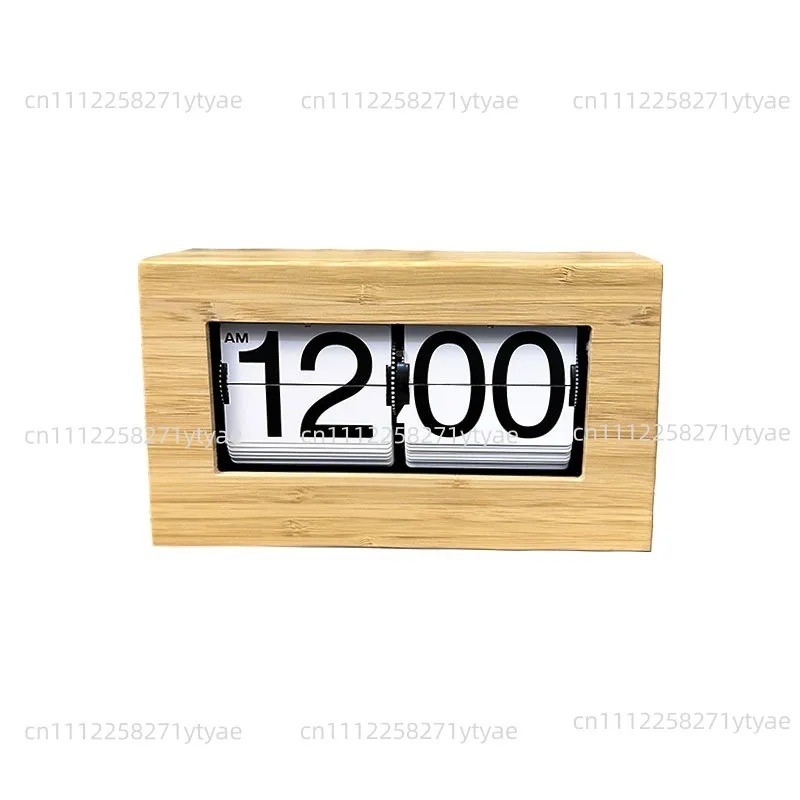 Table Clocks Aesthetic Mechanical Wooden Stylish Clocks Flip Page Digital Home Decor Table Bedside Clock Room Decorating Clock