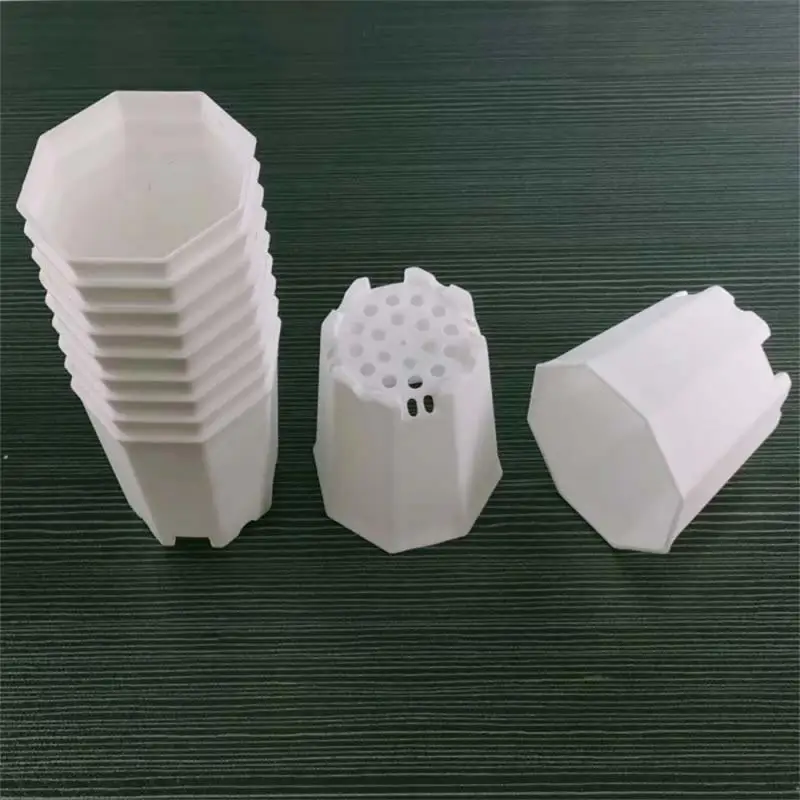 1~10PCS Flower Plate White Octagonal Small Thickened With Tray Garden Supplies Garden Pot Plastic Polygonal Durable Planters