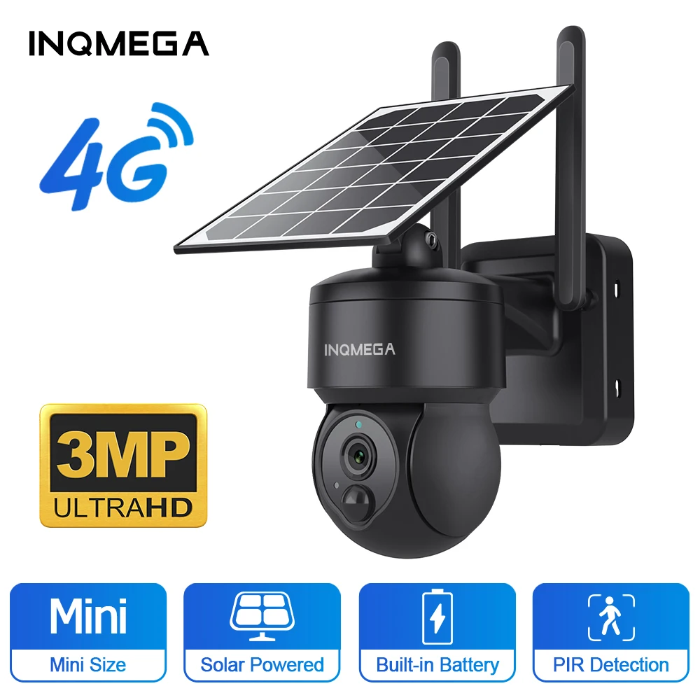 inqmega camera de vigilancia hd ao ar livre 3mp wi fi 4g mini bateria solar camera ptz 7500mah ip66 sem fio conversa bidirecional detectar 01