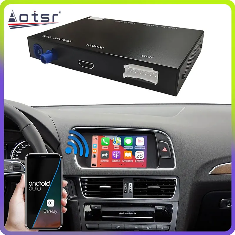 

Wireless CarPlay Android Auto Retrofit Kit Decoder for Audi A4 A5 S4 S5 RS4 RS5 Q5 2008-2015 with 3GMMI System