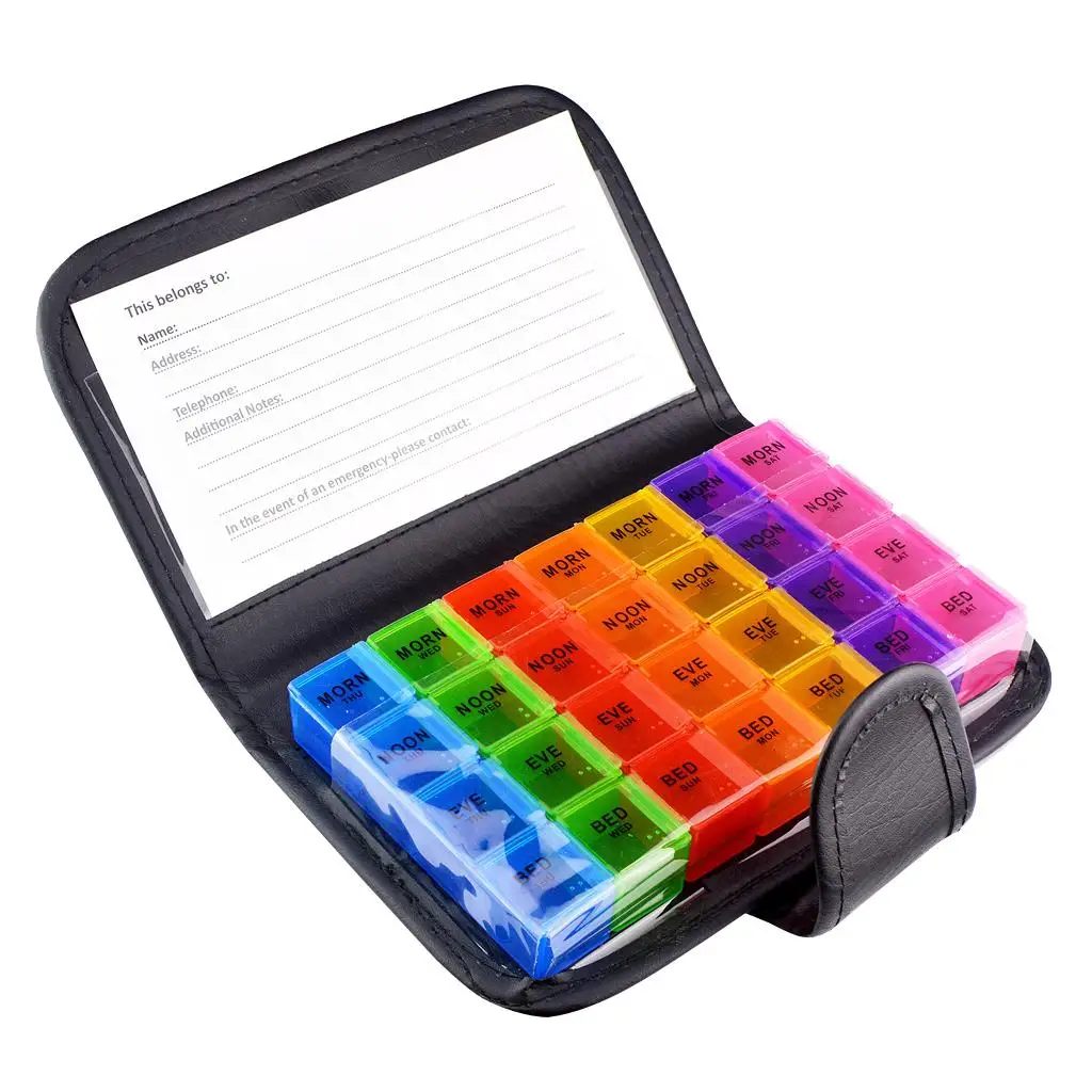 

tablet box for 7 days, 7 individual pill boxes for each day of the